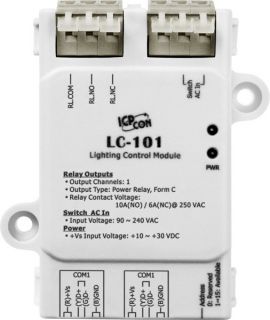 ICPdas LC-101 - 1-channel AC Digital Input and 1-channel Relay Output Lighting Control Module