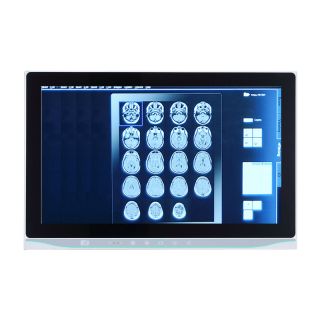 MPC153-834 - 15.6" TFT WXGA fanless medical grade panel computer with Intel® Celeron® processor J1900, projected capacitive multi-touch and medical adapter. AC power input, EMI class B
