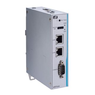 UST200-83H-FL - Robust and Compact DIN-rail Fanless Embedded System with Intel® Atom® x5-E3930 Processor for In-vehicle Gateway Application