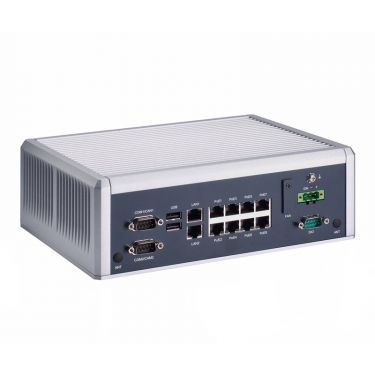 AIE900A-AO - Fanless Edge AI System with NVIDIA® Jetson AGX Orin™ 32GB, 1 HDMI, 2 2.5GbE, 8 PoE, 6 USB, 8-CH DI/DO, and 2 COM/CAN for 5G and Robotics Applications
