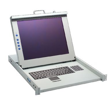 1U 17" LCD Rackmount Monitor/Keyboard Drawer with Optional 8-port KVM