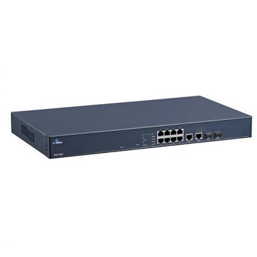 Web-Smart 8-port 10/100BASE-TX PoE (IEEE802.3at) and 2-port combo Gigabit SFP Ethernet Switch