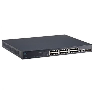 Web-smart 24-port 10/100BASE-TX PoE and 2-port combo Gigabit SFP Ethernet Switch