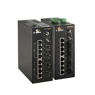 Hardened Managed 10-port 10/100BASE (8 x PoE) and 2-port Gigabit Ethernet Switch