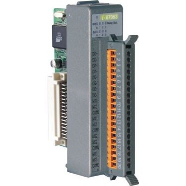 4-channel Isolated Digital Input and 4-channel Relay Output Module with 16-bit Counters (Gray Cover)