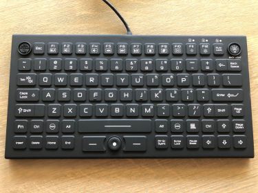 FW00316-BL Industrieel (IP68) compact toetsenbord met Duimjoystick en LED verlichting 
