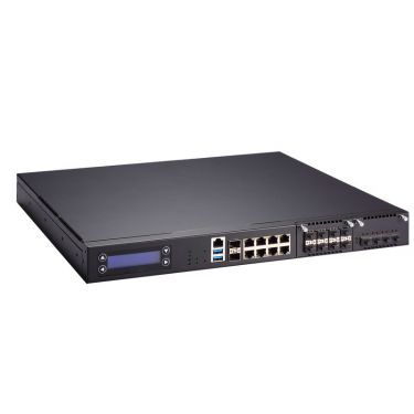 NA720 1U network appliance with Intel® Pentium® processor D1508, 8 GbE LANs, 2 x 10 GbE SFP+ and 2-pair LAN Bypass