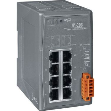 Unmanaged 8-Port Industrial 10/100 Base-TX Ethernet Switch