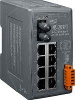 Unmanaged 8-Port Industrial 10/100 Base-T to 100 Base-FX Fiber Optics Converter