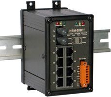 Unmanaged 8-Port Industrial 10/100 Base-T with 100 Base-FX Fiber Switch