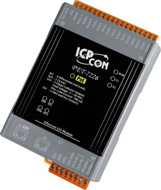 ICPDAS PET-7226 6-channel analog inputs, 2-channel digital inputs and 2-channel Relay outputs module (RoHS)