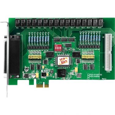 PCI Express X 1, 16-channel Isolated Digital Input, 16-channel Relay Output Includes one CA-4037W cable and two CA-4002 D-Sub connectors