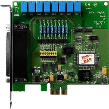 PCI Express 8-channel Isolated Digital Input, 8-channel Relay Output