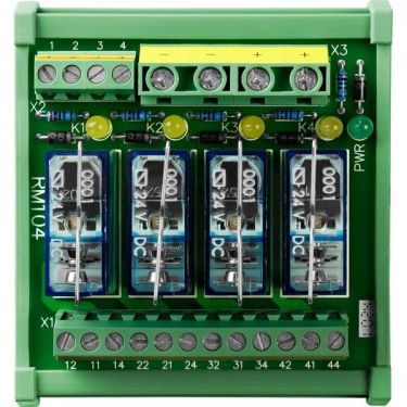 4-channel DIN-Rail mounting power relay module, 1 form C