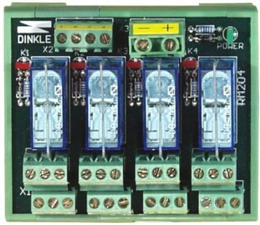 4-channel DIN-Rail mounting power relay module, 2 form C