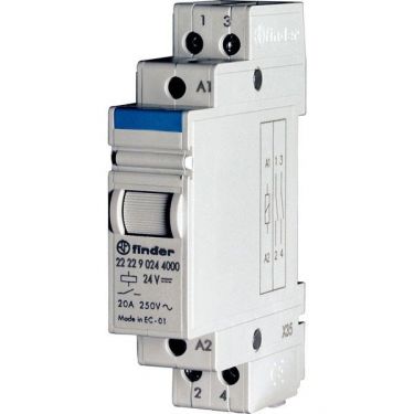 2 Poles, 20 A relay for direct 35 mm rail (EN 50022) mounting