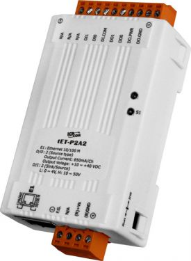 Tiny Ethernet module with 2-channel DI and 2-channel DO (PNP, Source)