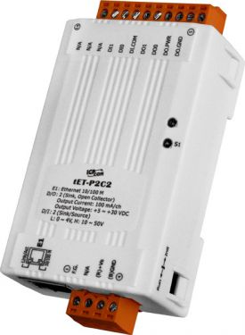 Tiny Ethernet module with 2-channel DI and 2-channel DO (NPN, Sink)