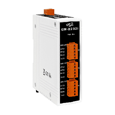 GW-2232i - ICPDAS - Modbus TCP to RTU/ASCII Gateway with 2-port Ethernet Switch and 3-port Isolated RS-232
