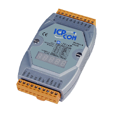 ICPDAS - 2-ch 4-wire Strain Gauge Input Module with LED Display, using DCON and Modbus Protocols - M-7016D