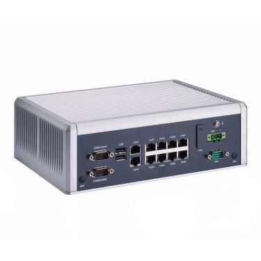 AIE900A-AO - Fanless Edge AI System with NVIDIA® Jetson AGX Orin™ 32GB, 1 HDMI, 2 2.5GbE, 8 PoE, 6 USB, 8-CH DI/DO, and 2 COM/CAN for 5G and Robotics Applications
