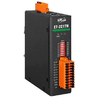ET-2217H   Ethernet I/O Module with 2-port Ethernet Switch, 8-ch High Speed AI (RoHS) - ICPDAS