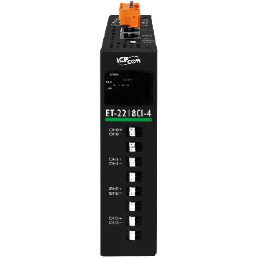 ET-2218CI-4 CR Ethernet I/O Module with 2-port Ethernet Switch, 4-ch High Speed Thermocouple Input, 100 S/s with Channel-to-Channel Isolation - ICPDAS
