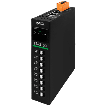 ET-2218CI CR Ethernet I/O Module with 2-port Ethernet Switch, 8-ch High Speed Thermocouple Input, 100 S/s with Channel-to-Channel Isolation - ICPDAS