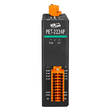 ET-2224P CR - Ethernet I/O Module with 2-port Ethernet Switch, 16-bit, 4-ch AO (RoHS) - ICPDAS
