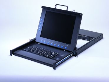 1U 15" LCD Rackmount Monitor/Keyboard Drawer with Optional 8-port KVM