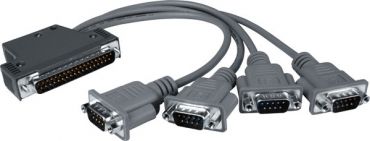 DB-37 Male(D-sub) to 4-Port DB-9 Male(D-sub) cable 0.5m for I-8114W/I-8114iW (90°)