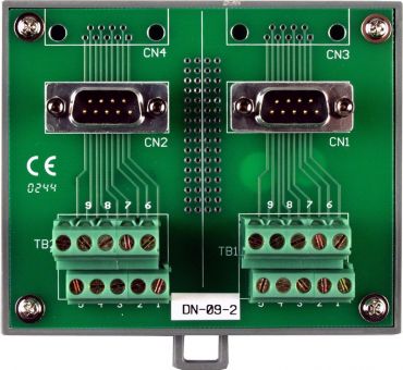 I/O Connector Block with DIN-Rail Mounting and two 9-pin Male Header