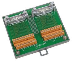 I/O Connector Block with DIN-Rail Mounting and two 20-pin Header