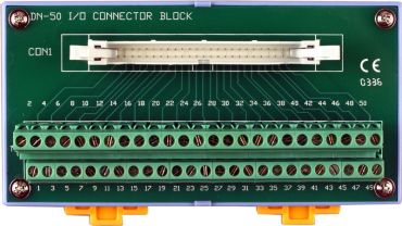 I/O Connector Block with DIN-Rail Mounting and 50-pin Header 