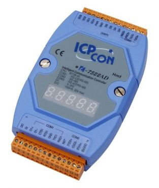 Embedded communication controller with one RS-485, one RS-422 and one RS-232 and with 7-segment display