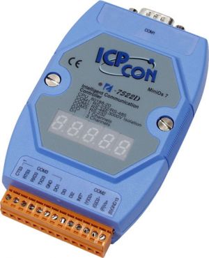 Embedded communication controller with one RS-485 and two RS-232 and with 7-segment display