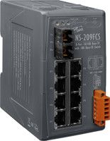 Unmanaged 8-Port Industrial 10/100 Base-T to 100 Base-FX Fiber Optics Converter
