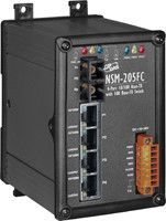 Unmanaged 4-Port Industrial 10/100 Base-T(X) with 100 Base-FX Fiber Switch