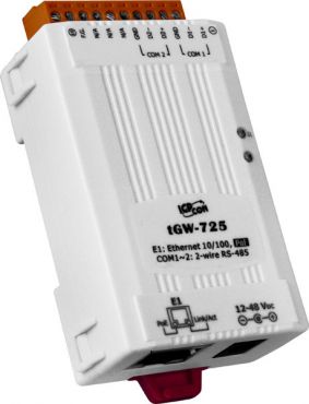 ICPDAS tGW-725  Tiny Modbus/TCP to RTU/ASCII gateway with PoE and 2 RS-485 Ports