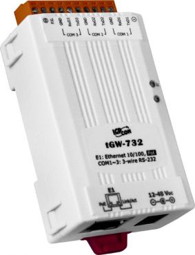 ICPDAS tGW-732 Tiny Modbus/TCP to RTU/ASCII gateway with PoE and 3 RS-232 Ports